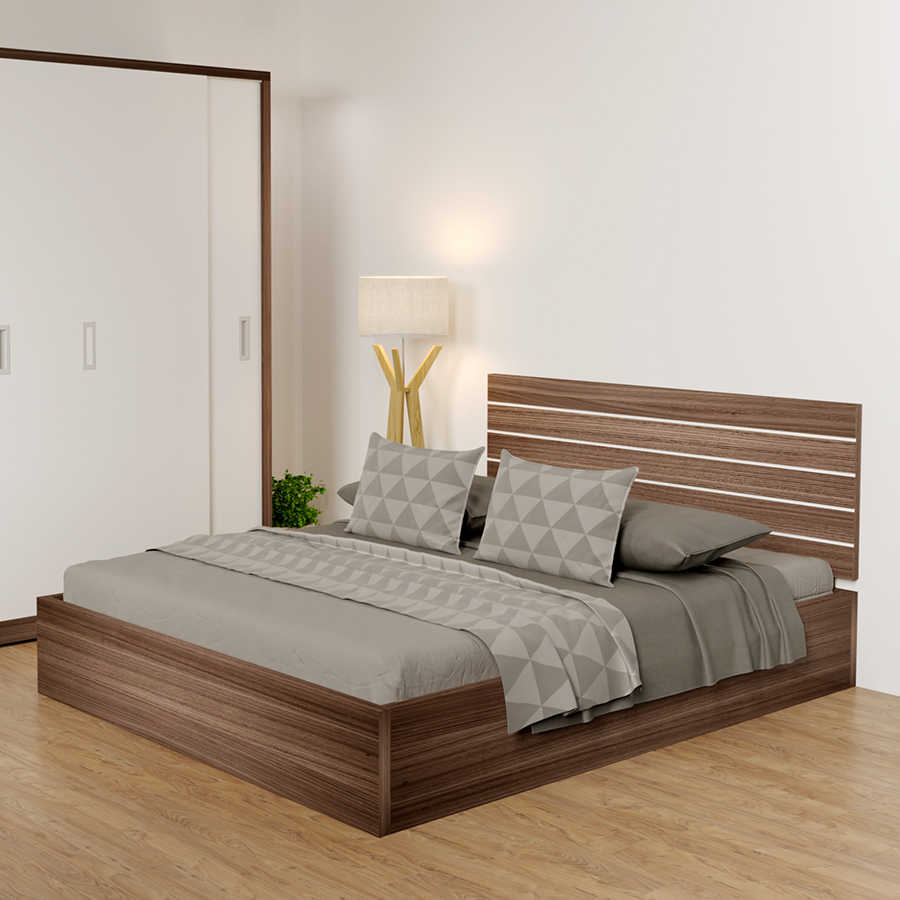 Giường gỗ công nghiệp 6089 kẻ chỉ trắng
