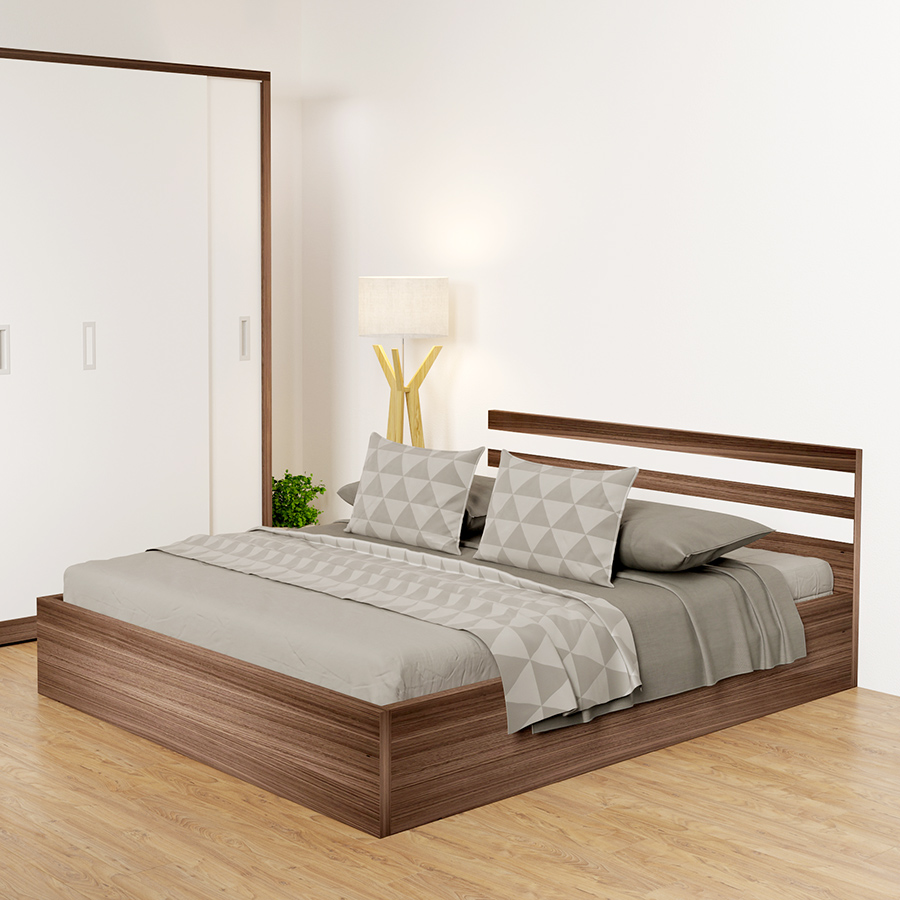 Giường gỗ công nghiệp 6089 cải trắng