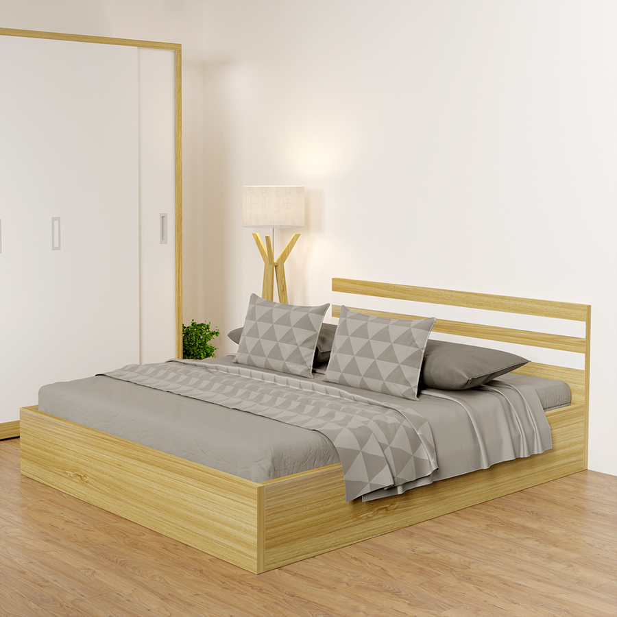 Giường ngủ 2 ngăn kéo 9223 cải trắng