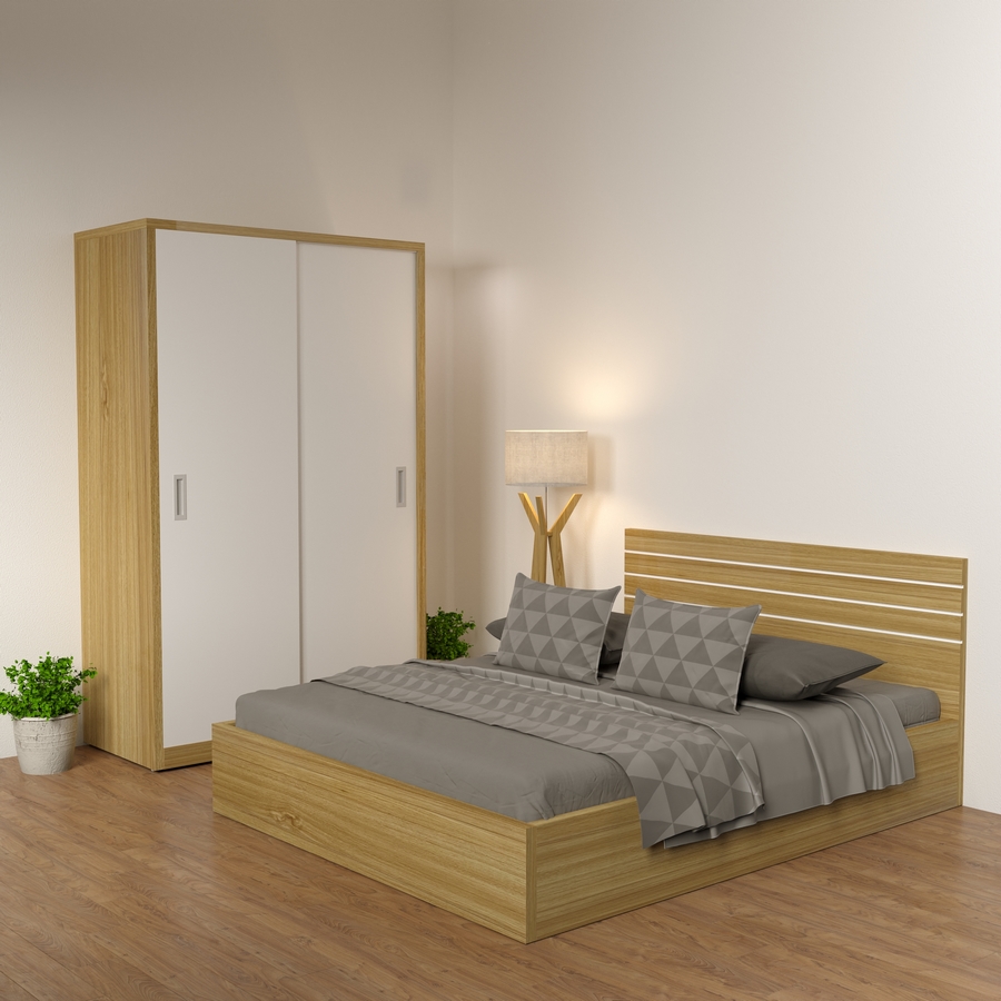 Giường ngủ gỗ công nghiệp kẻ chỉ GN-33