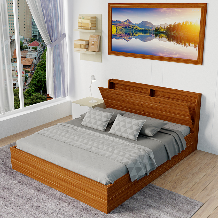 Giường ngủ hộp đầu giường ngăn kéo dưới
