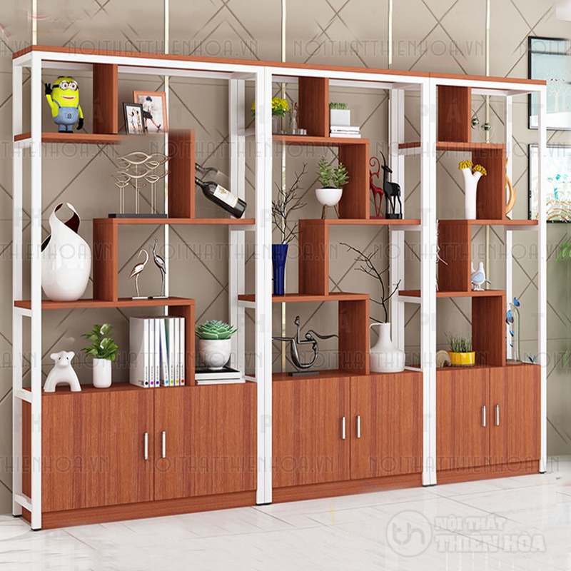 Kệ trang trí khung sắt mặt gỗ hiện đại KTT-1-6041-10