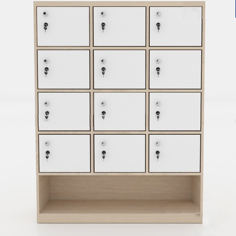 Tủ locker gỗ 12 cánh 3 khoang LKG12C3K-T-Kệ giày
