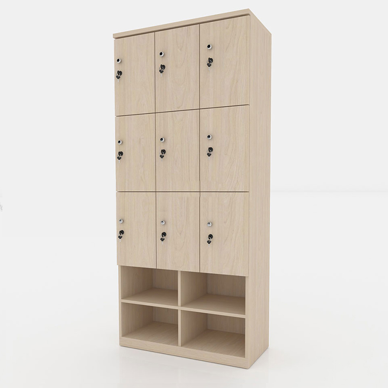 Tủ locker gỗ 9 cánh 3 khoang LKG9C3K-Kệ giày