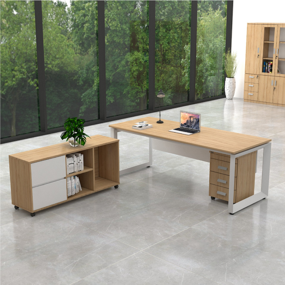 Bàn văn phòng chân tam giác tủ phụ rời RYU383-14