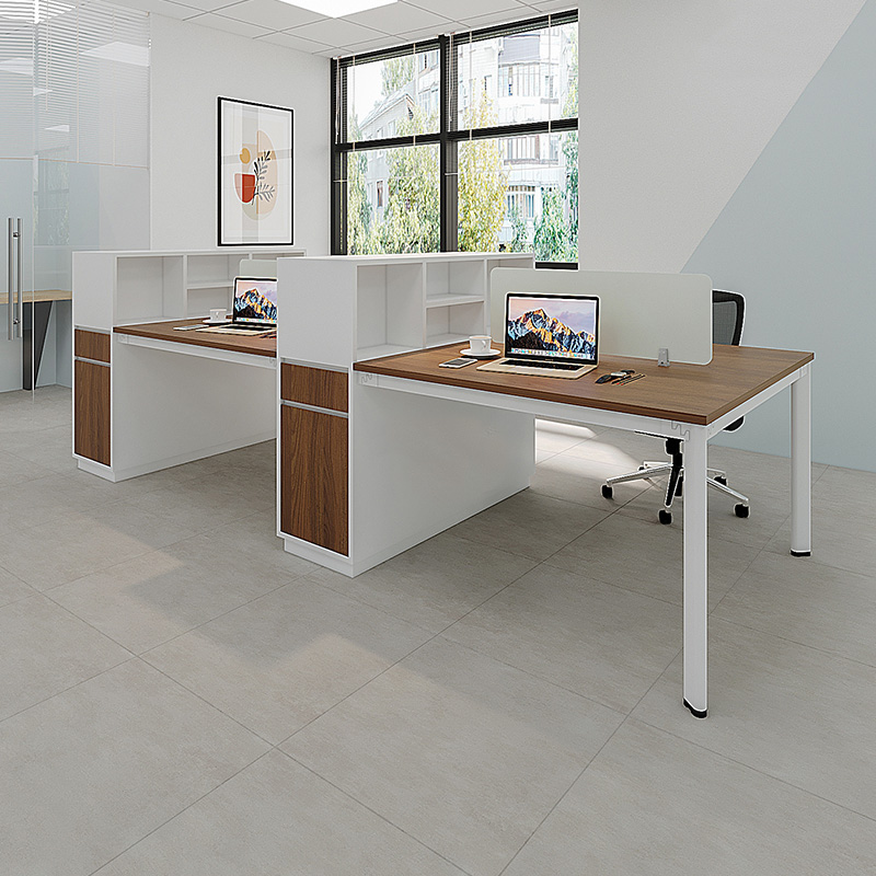 Bàn văn phòng 4 người liền kệ Oval OVC03-2712
