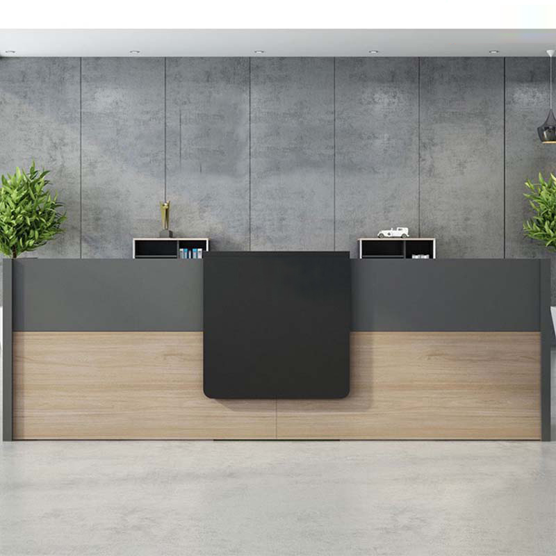 Quầy lễ tân văn phòng 2 người kèm tủ QLT04