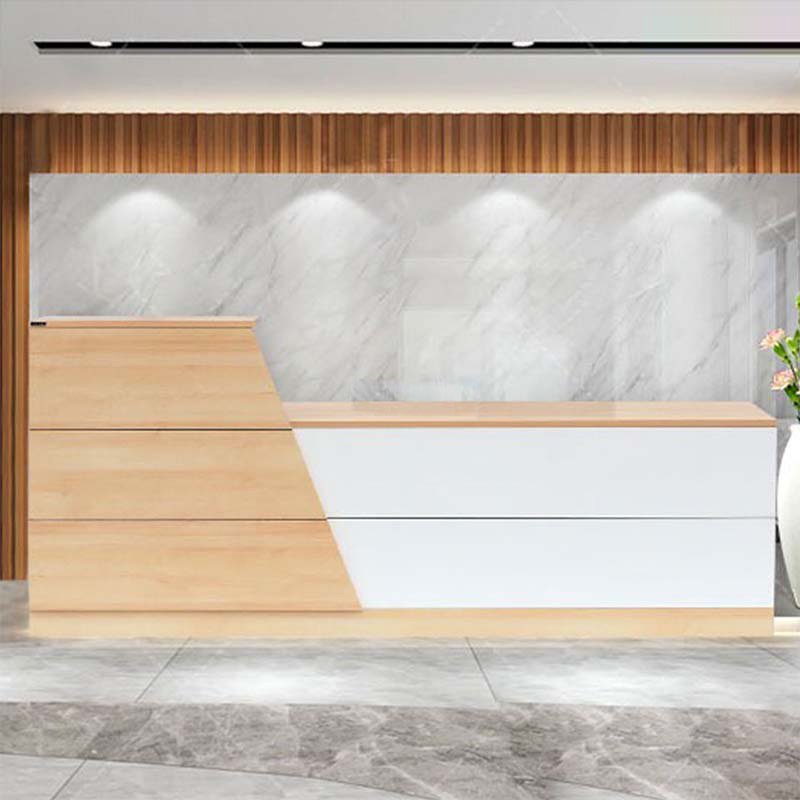 Quầy lễ tân gỗ MDF QLT07