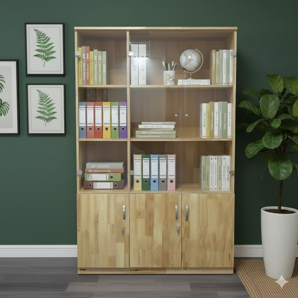 Tủ tài liệu gỗ cao su  TTLG-17-CS-12
