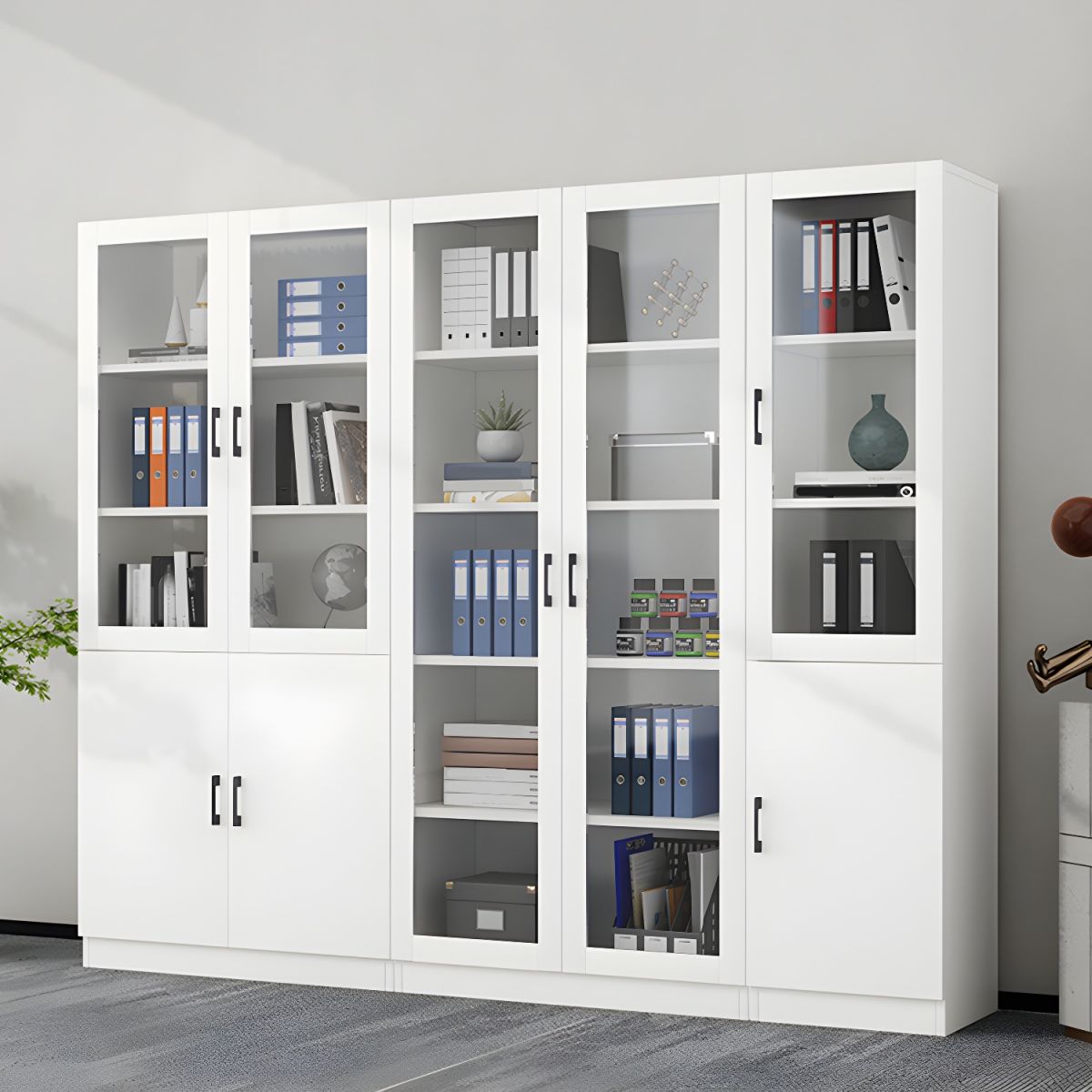 Tủ tài liệu kết hợp kính gỗ hiện đại, sang trọng - TL 06