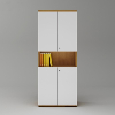 Tủ hồ sơ cao 2m ô giữa decor hiện đại - TL 08