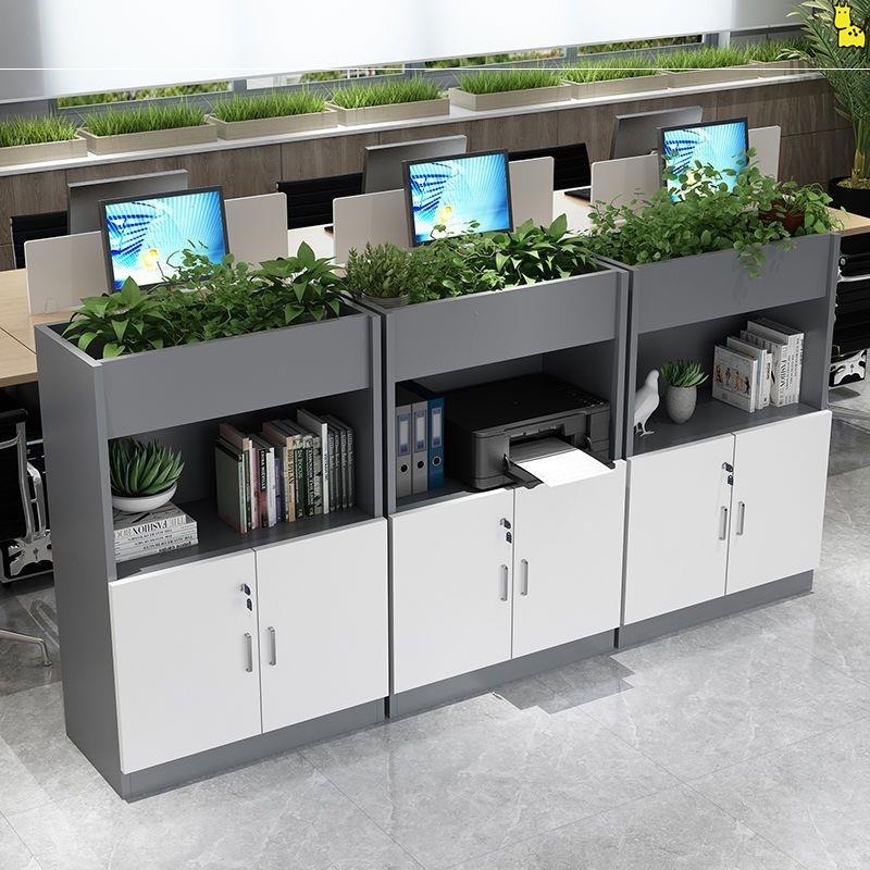 Tủ hồ sơ văn phòng kết hợp chậu cây trang trí - TL 17