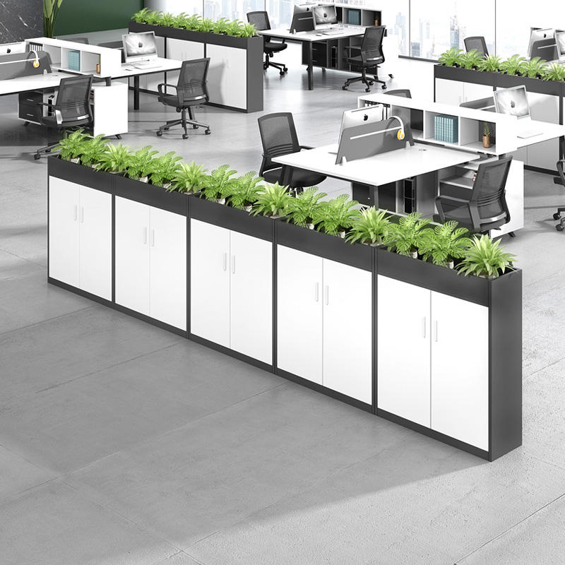 Tủ hồ sơ văn phòng kết hợp chậu cây trang trí - TL 17