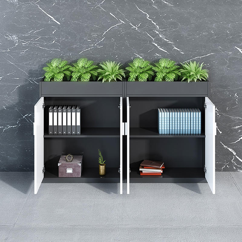 Tủ hồ sơ văn phòng kết hợp chậu cây trang trí - TL 17