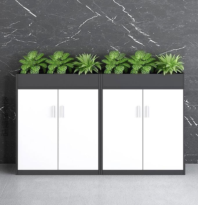 Tủ hồ sơ văn phòng kết hợp chậu cây trang trí - TL 17