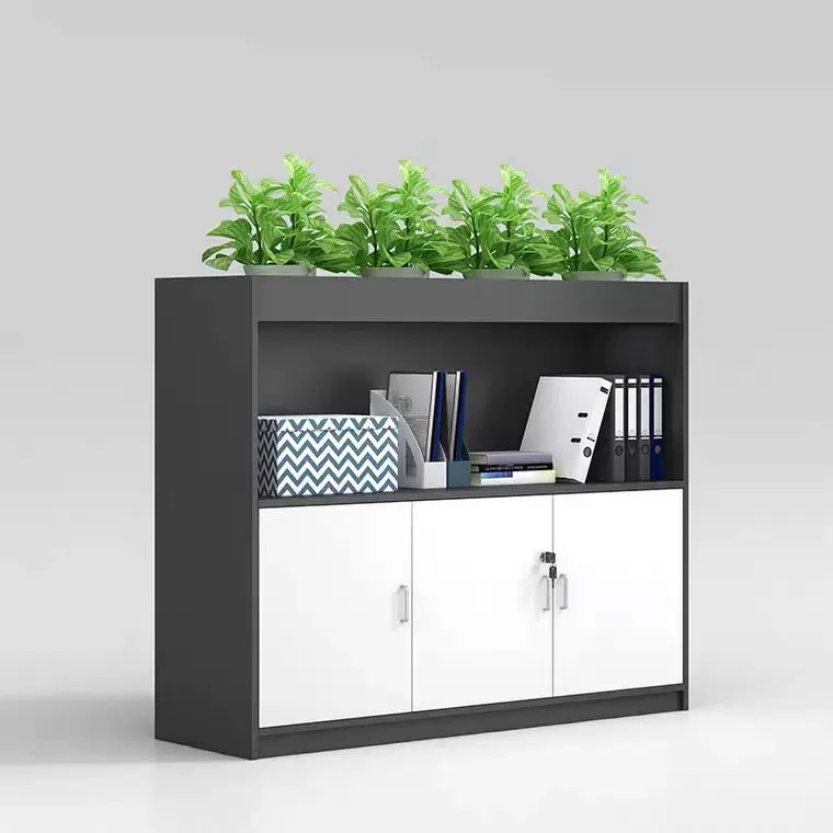 Tủ đựng tài liệu gỗ công nghiệp đen trắng